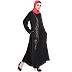 Umbrella abaya with simple stonework- Black